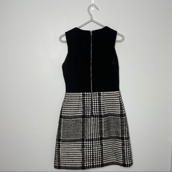 Theory Raneid Houndstooth Tweed Colorblock Dress - Picture 2 of 5